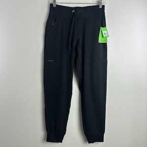 Healing Hands Scrub Pants Womens Rhea Jogger Small Petite Black NEW